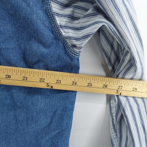 vintage bugle boy denim chambray button down shirt size large - Picture 5 of 10